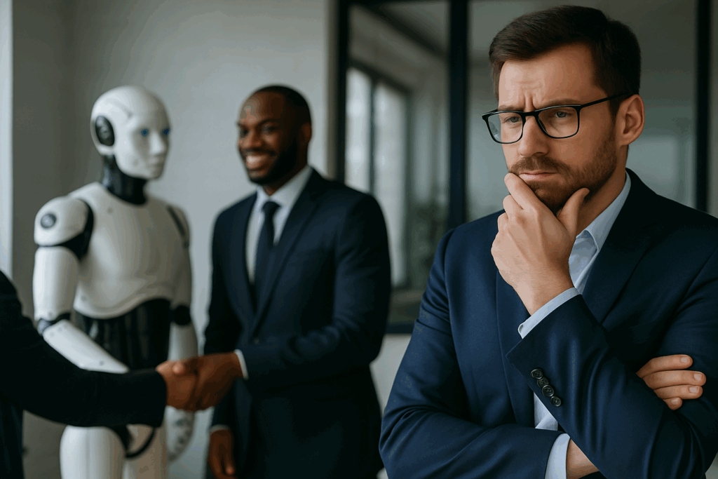 AI Robot and business men